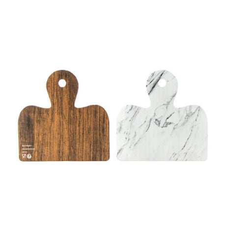 PacknWood 210PL1313 - Double Face Marble/Wooden Planks For Mezze/Tapas, 5"L X 5"W