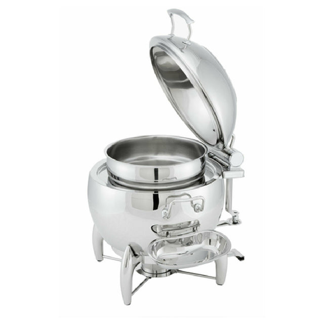 Steelite WLWI11LSSGL Round Soup Station 11-1/2 Quart. Kit Consisting Of WI11UGT (11-1/2 Quart Body Glass Top Lid Soup Bucket And Spoon Holder) And A WI11BC (burner Stand And (1) Fuel Cup)