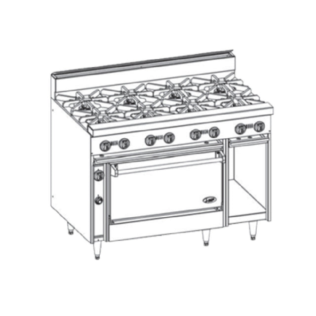 Jade Range JBR-8-36_LP Bistro™ Restaurant Range Gas 48"