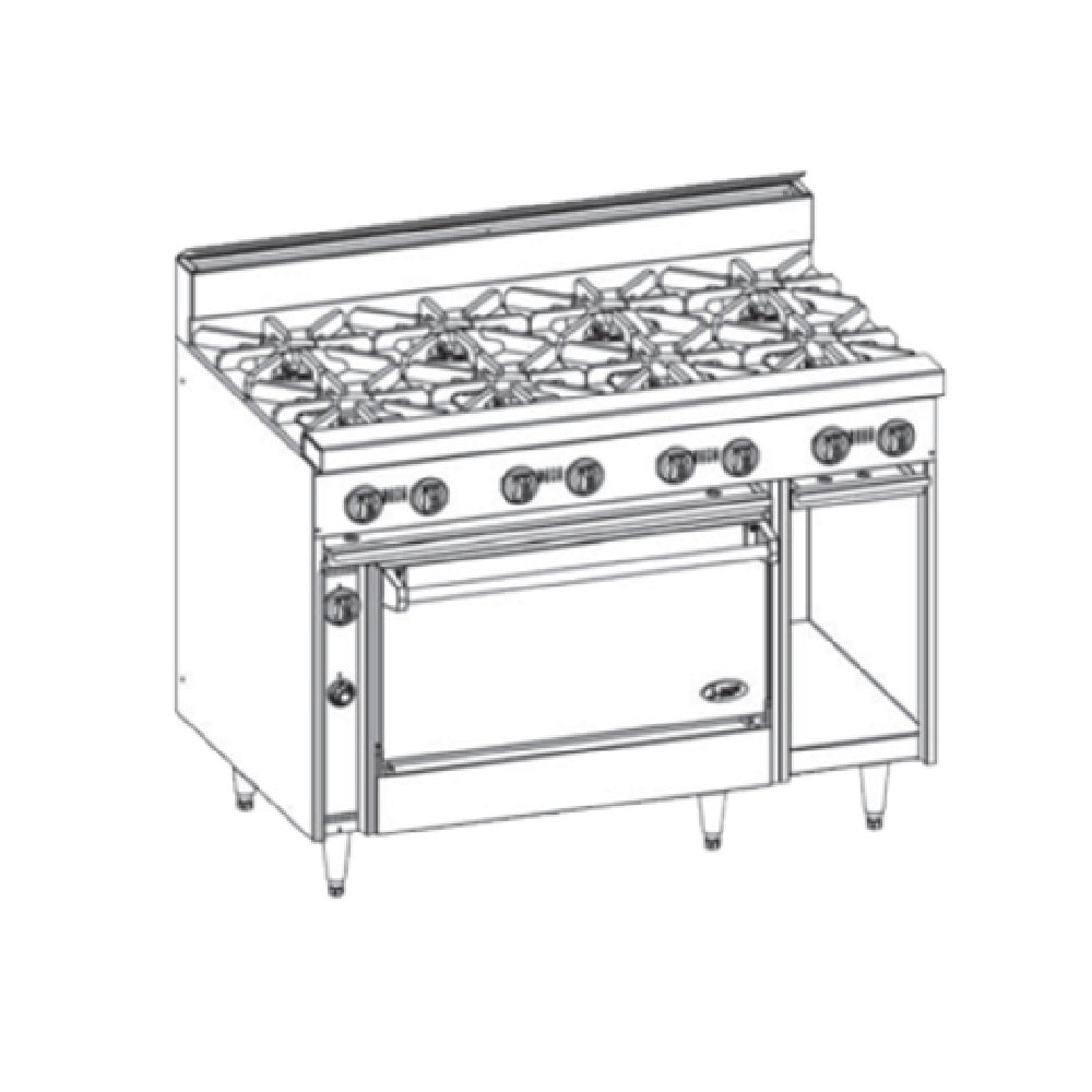 Jade Range JBR-8-36C_LP Bistro™ Restaurant Range Gas 48"