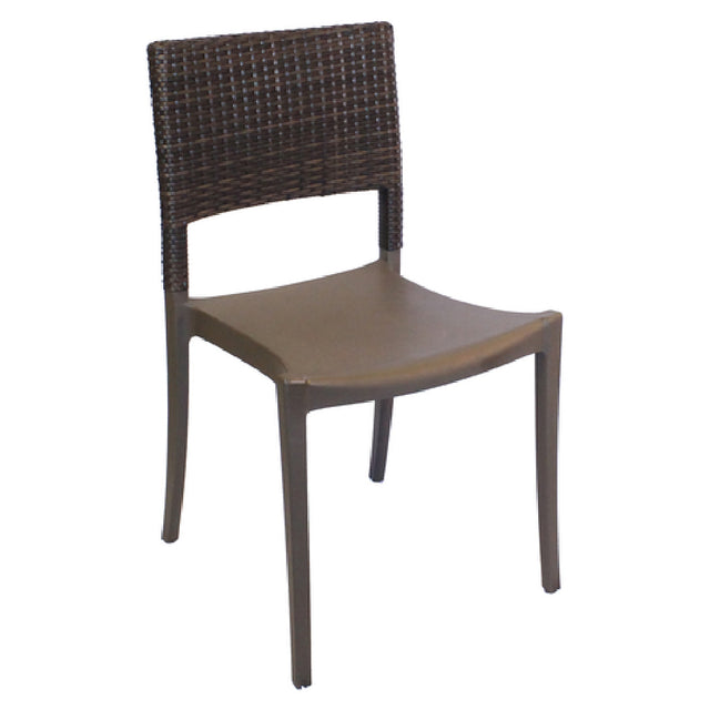 Grosfillex US985037 Java Stacking Side Chair Indoor/outdoor Use Wicker Design Back