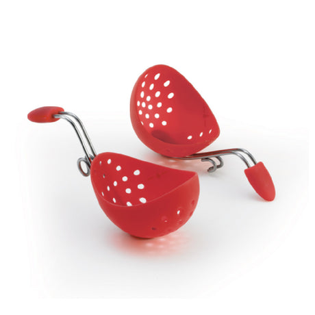 Browne Foodservice 747183 CUISIPRO 2pc Egg Poacher Set Red (Hang Tag) 7" L X 2.12" W X 2.5" H