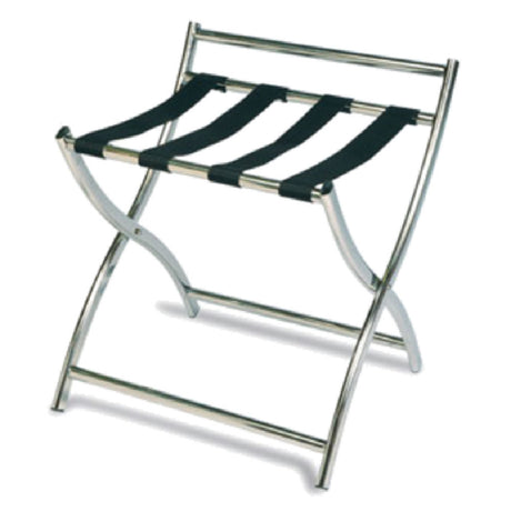 Central Specialties 199SS-BL Luxury Series Luggage Rack 19-1/2"W X 18-1/2"D X 22-1/2"H 2-1/4" Polypropylene Black Straps