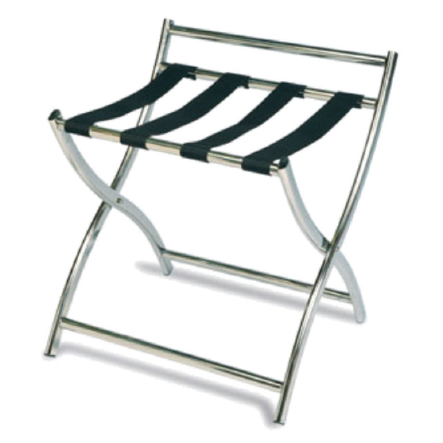 Central Specialties 199SS-BL Luxury Series Luggage Rack 19-1/2"W X 18-1/2"D X 22-1/2"H 2-1/4" Polypropylene Black Straps