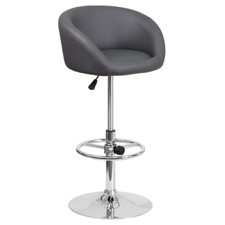 Flash Furniture CH-TC3-1066L-GY-GG Swivel Bar Stool Adjustable Height Contemporary Style