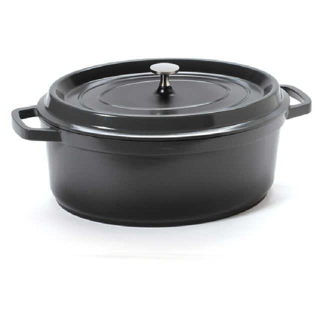 GET Enterprises CA-007-GR/BK/CC Heiss™ Induction Dutch Oven 6-1/2 Qt. (7 Qt. Rim Full) 12-1/8" X 9-7/8" X 4-1/4"H