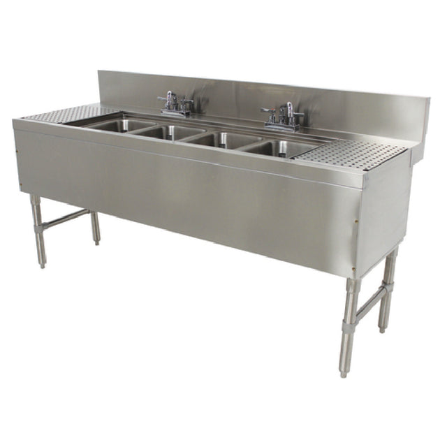 Advance Tabco PRB-24-84C Prestige Underbar Sink Unit 4-compartment 96"W X 25"D X 36"H