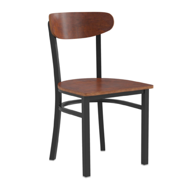 Flash Furniture XU-DG6V5B-WAL-GG Wright Dining Chair 500 Lb. Weight Capacity Wooden Seat And Back