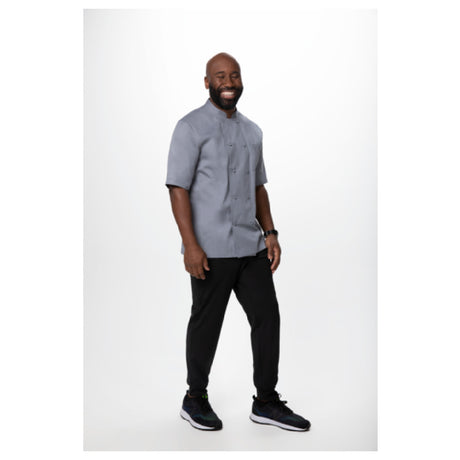 Chef Works JLCV-GRY-S Montreal Chef Coat Double Breasted Short Sleeves