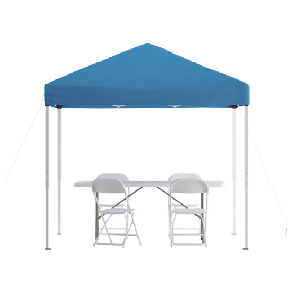 Flash Furniture JJ-GZ88183Z-4LEL3-BLWH-GG Otis Pop-up Canopy Tend And Folding Table With Chairs Set