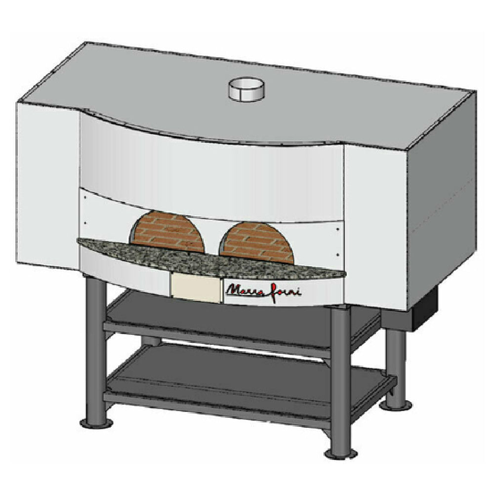 Marra Forni MS83-31W Square Wood Fired Oven 83" X 31" Brick Deck (2) 18-1/2" X 9-1/2" Openings With 12" Landing