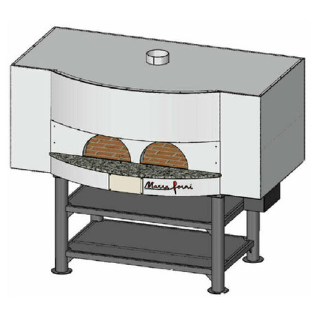 Marra Forni MS83-31W Square Wood Fired Oven 83" X 31" Brick Deck (2) 18-1/2" X 9-1/2" Openings With 12" Landing