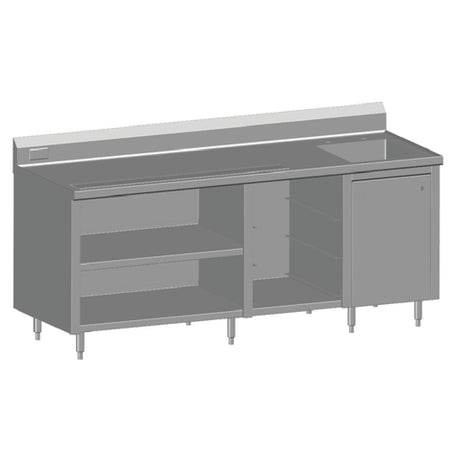 SPG BCRS-84R - Universal Stainless Beverage Counter, With Rack Slides, 84" Long