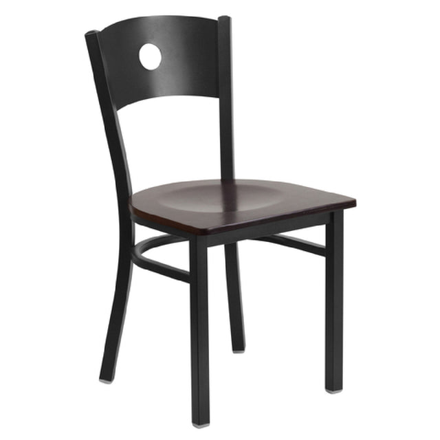 Flash Furniture XU-DG-60119-CIR-WALW-GG Hercules Series Restaurant Chair Metal Back With Circle Cutout