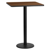 Flash Furniture XU-WALTB-3030-TR18B-GG Table 30"W X 30"D X 43-1/8"H Bar Height