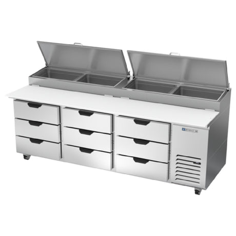 Beverage Air DPD93HC-9 - Pizza Top Refrigerated Counter, Three-section, 93"W X 38-1/8"D X 54-3/8"H