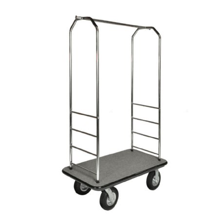 Central Specialties 2099BK-040-GRY Easy Mover™ Bellman's Cart 43"W X 23"D X 72-1/2"H 1" Stainless Steel Frame