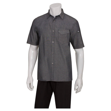 Chef Works SKS002BLKXS Men's Detroit Shirt Hybrid Style Short Sleeves