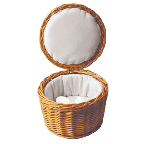 Paderno 42949-26 Egg Basket 10 1/8" Dia. X 6-5/8"H Fabric-lined Rattan