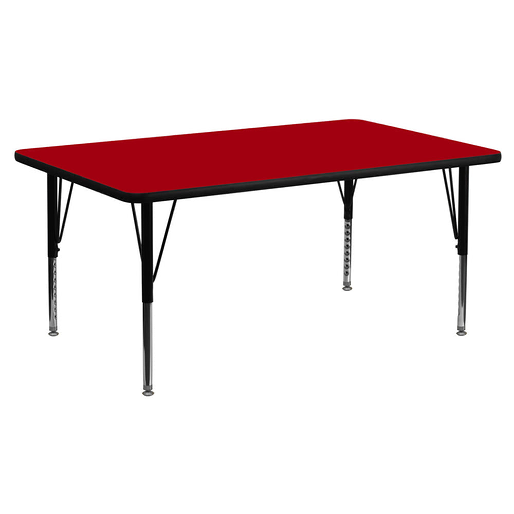 Flash Furniture XU-A3072-REC-RED-T-P-GG Activity Table 72"W X 30"D X 16-1/8" To 25-1/8" Adjustable Height