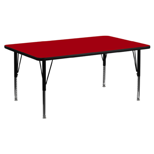 Flash Furniture XU-A3072-REC-RED-T-P-GG Activity Table 72"W X 30"D X 16-1/8" To 25-1/8" Adjustable Height