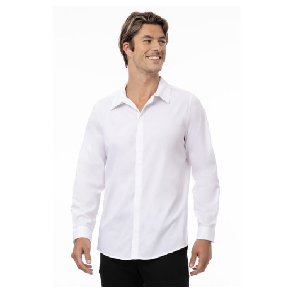 Chef Works D151-WHT-3XL Premium Formal Dress Shirt Built-in Collar Stays Adjustable Button Cuffs