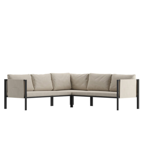 Flash Furniture GM-201108-SEC-GY-GG Lea Patio Sectional 1300 Lb. Weight Capacity