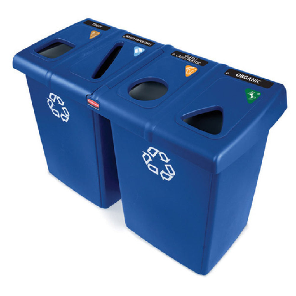 Rubbermaid 1792372 - Glutton® Recycling Station, 53"W X 23-1/2"D X 35-3/10"H, Holds Up To 92 Gallons
