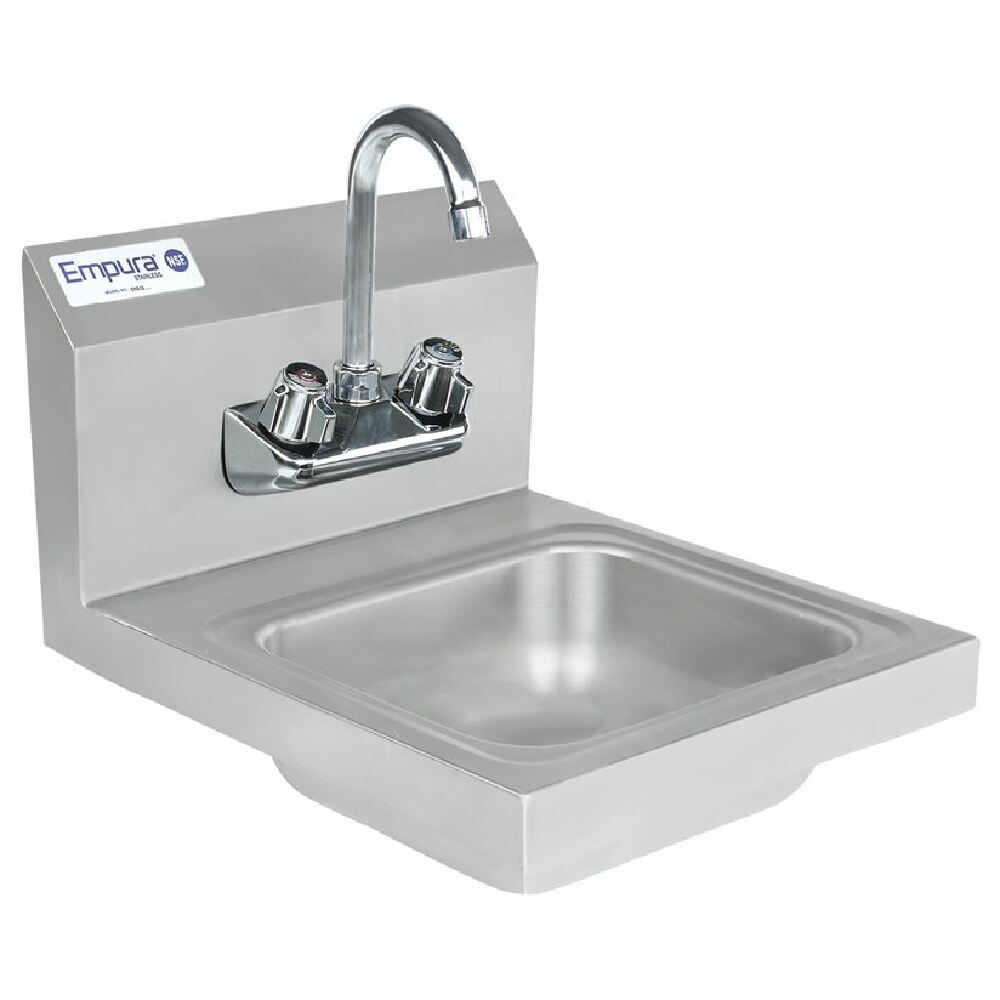 Empura Stainless EHS14 Hand Sink Wall Mounted 16.5"D X 14"W X 13"H Overall