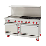 American Range ARGF-24G-6B-CL-126R_NAT - Green Flame Range, Gas, 60"