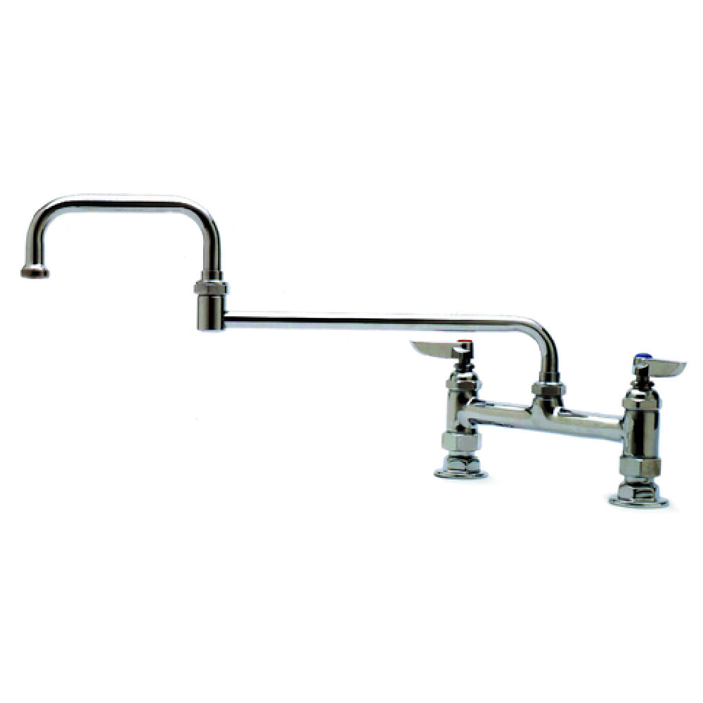 T&S Brass B-0246 Mixing Faucet Deck Mount 15" Long Extended Double-joint Swing Nozzle