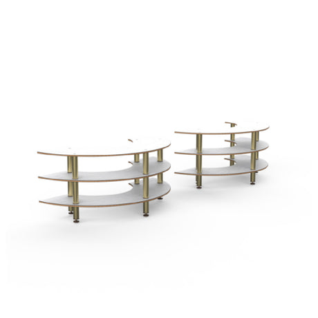 Steelite MGCMSA04CBXF - Modular W Station White Carrera Brushed Brass On Legs, Modular Collection