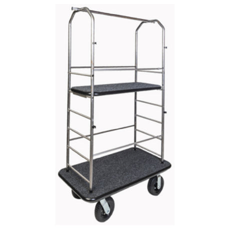 Central Specialties 2099BK-010-BLK-CC Easy-Mover™ Condo Cart 43"W X 23"D X 72-1/2"H 1" Tubular Stainless Steel Frame