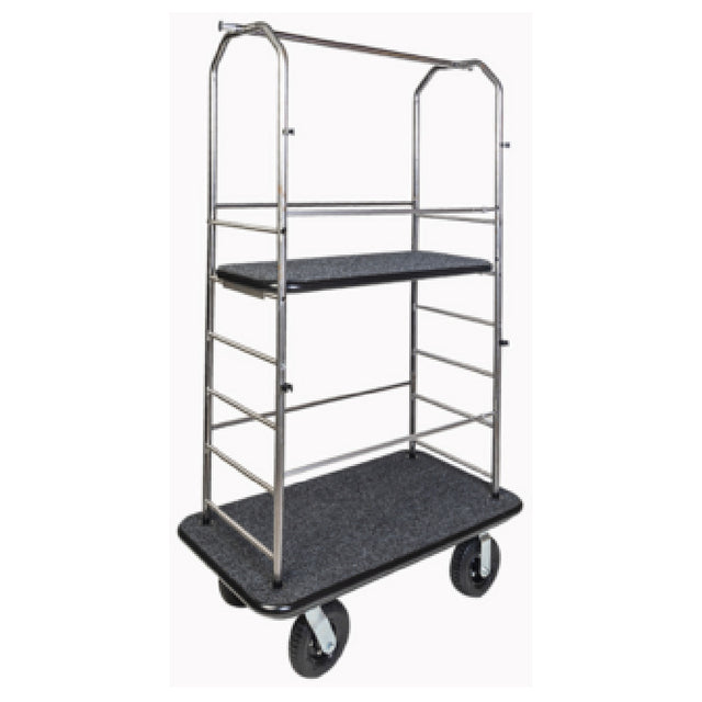 Central Specialties 2099BK-010-BLK-CC Easy-Mover™ Condo Cart 43"W X 23"D X 72-1/2"H 1" Tubular Stainless Steel Frame