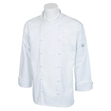 Mercer Culinary M62010WH5X Renaissance Men's Jacket (12) Cloth Covered Buttons Scoop Neck