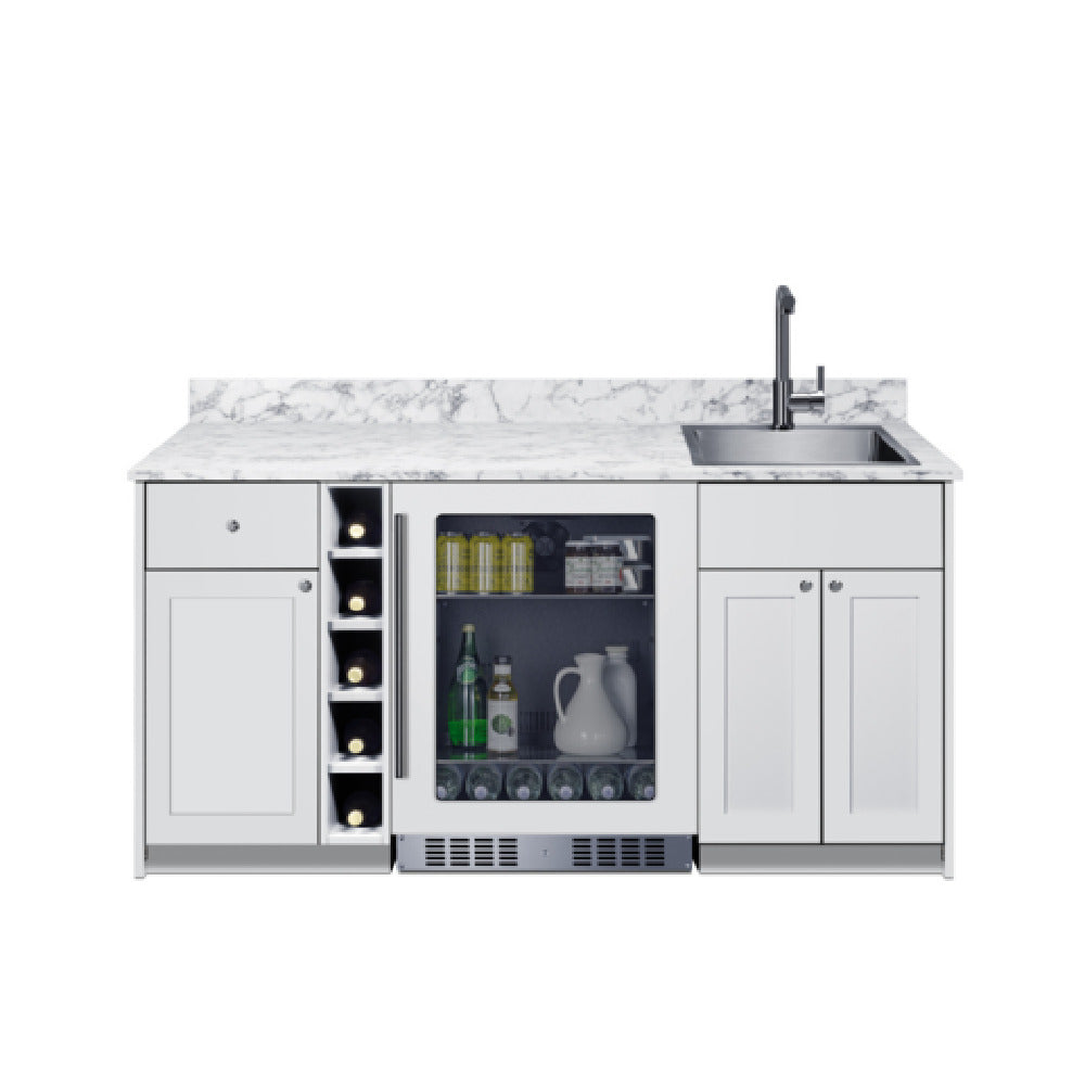 Summit OASISWH33 - Turnkey Oasis Wet Bar, ADA-height, White Finish