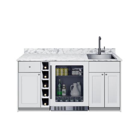 Summit OASISWH33 - Turnkey Oasis Wet Bar, ADA-height, White Finish