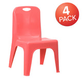 Flash Furniture 4-YU-YCX4-011-RED-GG Whitney Stacking Chair 110 Lb. Weight Capacity