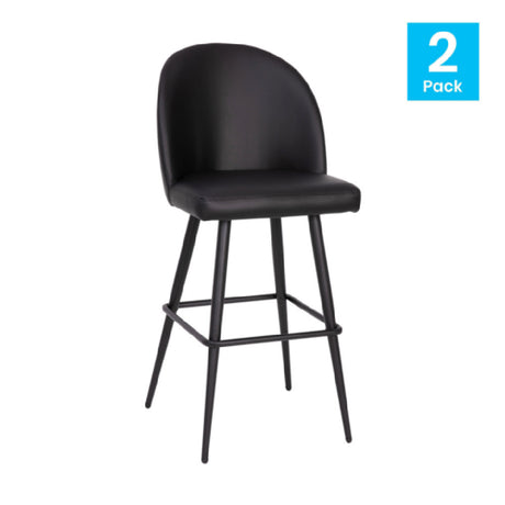 Flash Furniture AY-1026H-30-BK-GG Lyla Bar Stool 300 Lb. Weight Capacity 30" Seat Height