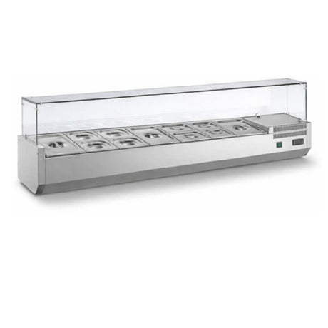 AMPTO MPP-2TP - AMPTO® Top Rail Ingredient Display Case, Refrigerated, Countertop