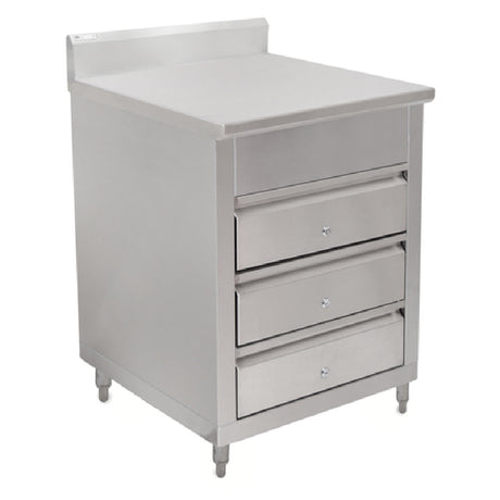 John Boos 4CD4R5-3030-L Drawer Cabinet 29-1/2"W X 30"D X 35-3/4"H 14/300 Stainless Steel Top With 5"H Backsplash