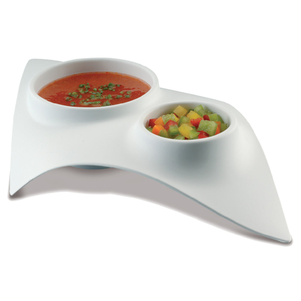 JB Prince R620 W1 Tast Disposable Tasting Bowl 7-1/2"L X 4-1/2"W (2) Compartments: 3 Oz. And 1-1/2 Oz. Capacity