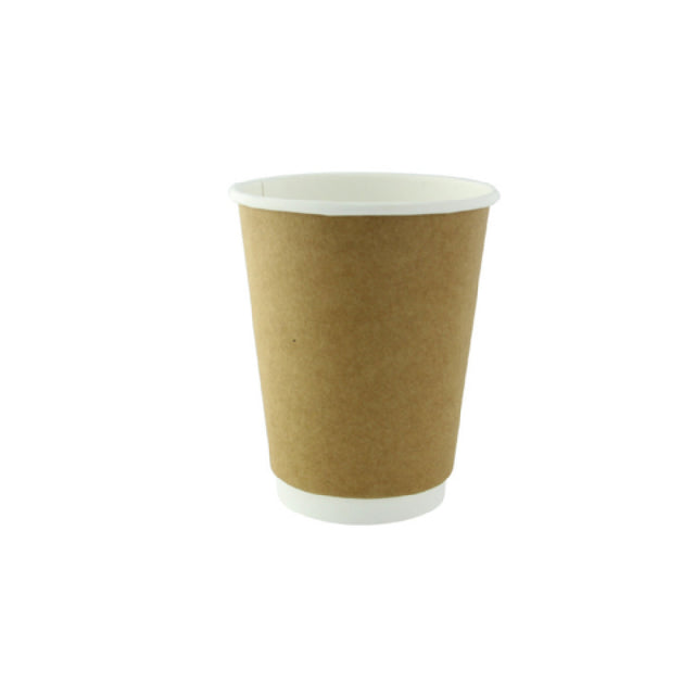 PacknWood 8NPGCDW121 - Double Walled PLA Cardboard Cup, 12oz., 3.54"Dia X 4.33"H