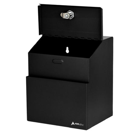 Alpine Industries ADI631-01-BLK Suggestion Box 7" X 6" X 8-1/2"H Wall Mountable