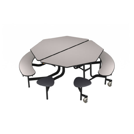 National Public Seating MTO60SB NPS® Mobile Cafeteria Table With Stools And Benches