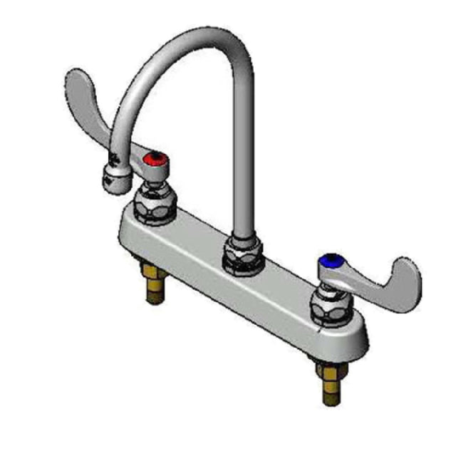 T&S Brass B-1142-04 Workboard Mixing Faucet Deck Mount 8" Centers