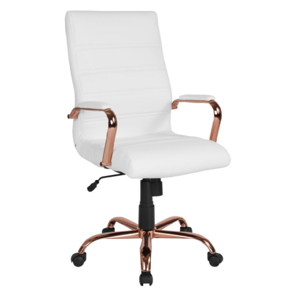 Flash Furniture GO-2286H-WH-RSGLD-GG Whiteney Executive Swivel Office Chair 39-1/4" To 43" Adjustable Height