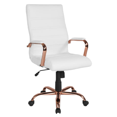 Flash Furniture GO-2286H-WH-RSGLD-GG Whiteney Executive Swivel Office Chair 39-1/4" To 43" Adjustable Height