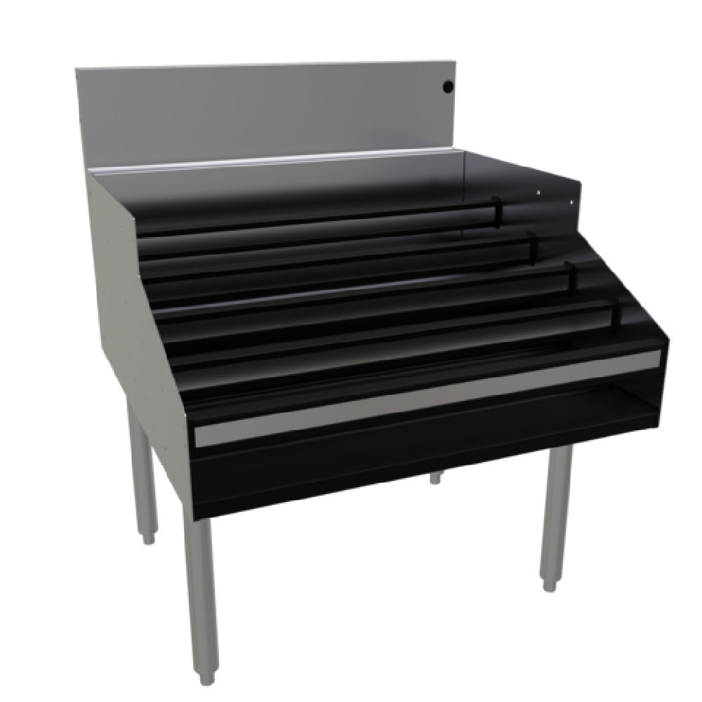 Glastender LDA-30D Underbar Liquor Steps Free Standing 30"W X 29"D (aligns With 19" Deep Units With Double Speed Rail)