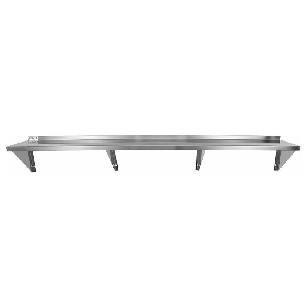 Empura Stainless 1596WS18G Standard Duty Empura Wall Mount Storage Shelf 15" X 96" 18GA 430S/S Shelf And Brackets